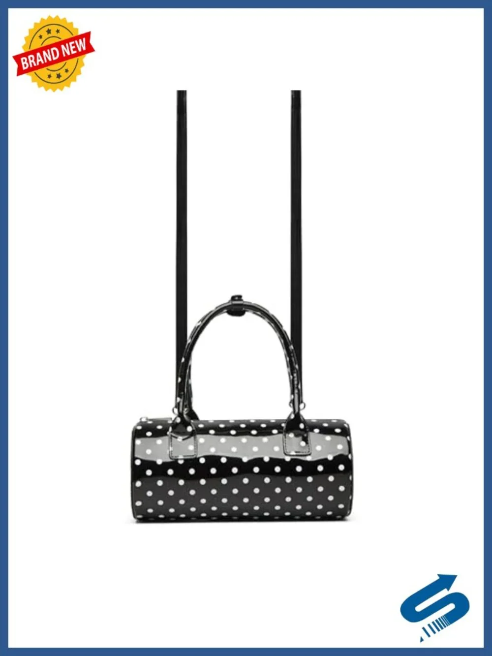 Polka Dot Crossbody Bag Round Boston Satchel Mini Bucket Bag PU Leather